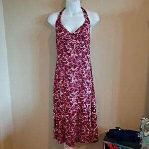 BCBGMaxAzria Backless Floral Dress in Pink and White